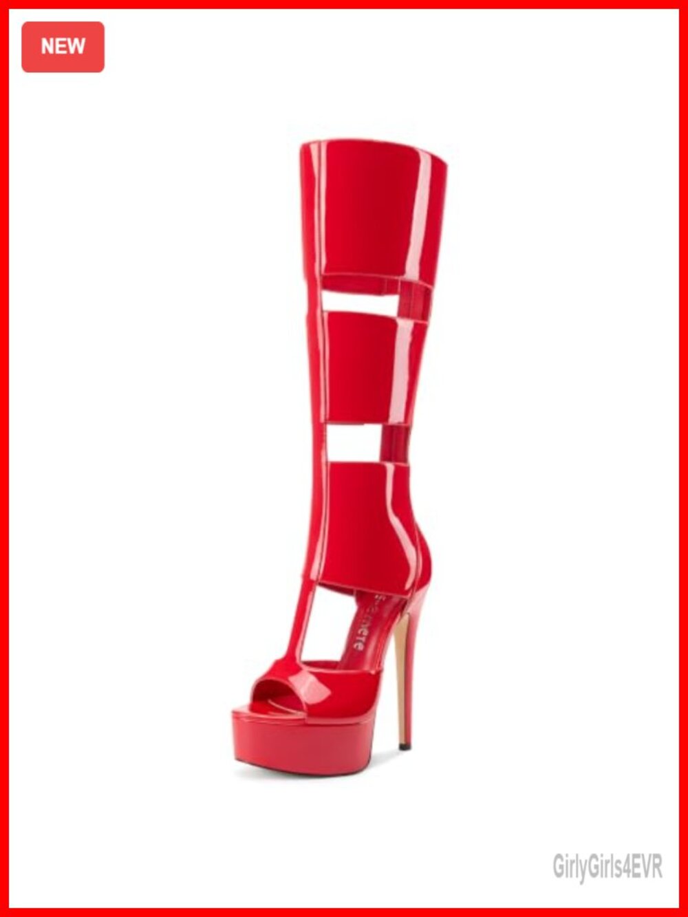 Women's Gladiator Sandals Knee-High Stiletto Heels Platform Zip Peep Toe Party